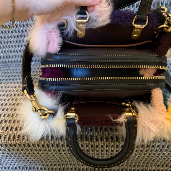 Coach Multicolor Patchwork Fur Shoulder Bag - Picture 12 of 14